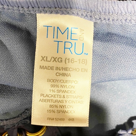 Time & Tru | Textured Lace Up One-piece Swimsuit - Picture 6 of 9